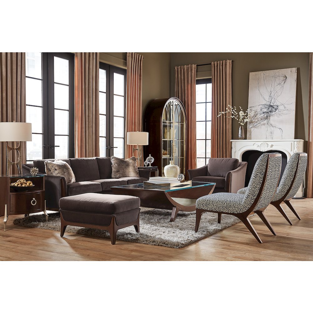 Sophia Fabric Chair with Brown Wooden Legs by Hooker Furniture
