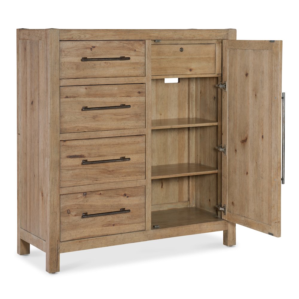 Vineyard Row Four-Drawer Door Chest in Light Natural Wood by Hooker Furnishings