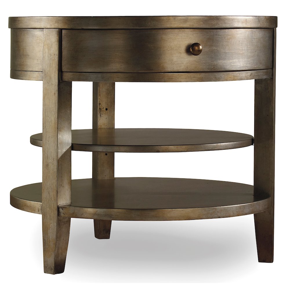 Hooker Furniture Sanctuary One-Drawer Round Lamp Table in Visage