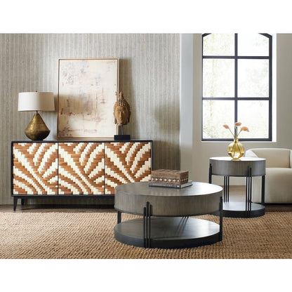 Hooker Furniture Commerce and Market Skyline Wood Side Table in Brown