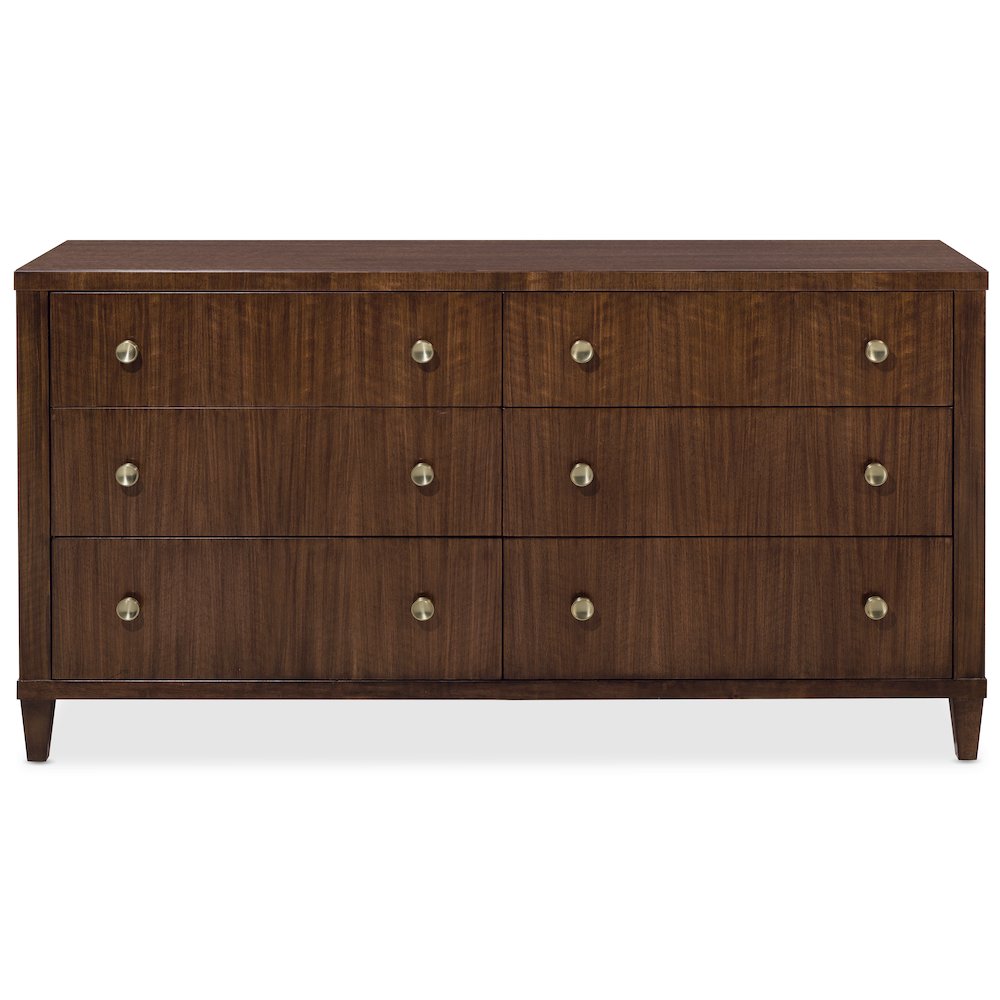 Archives Six-Drawer Dresser in Dark Natural Wood Finish by Hooker Furnishings