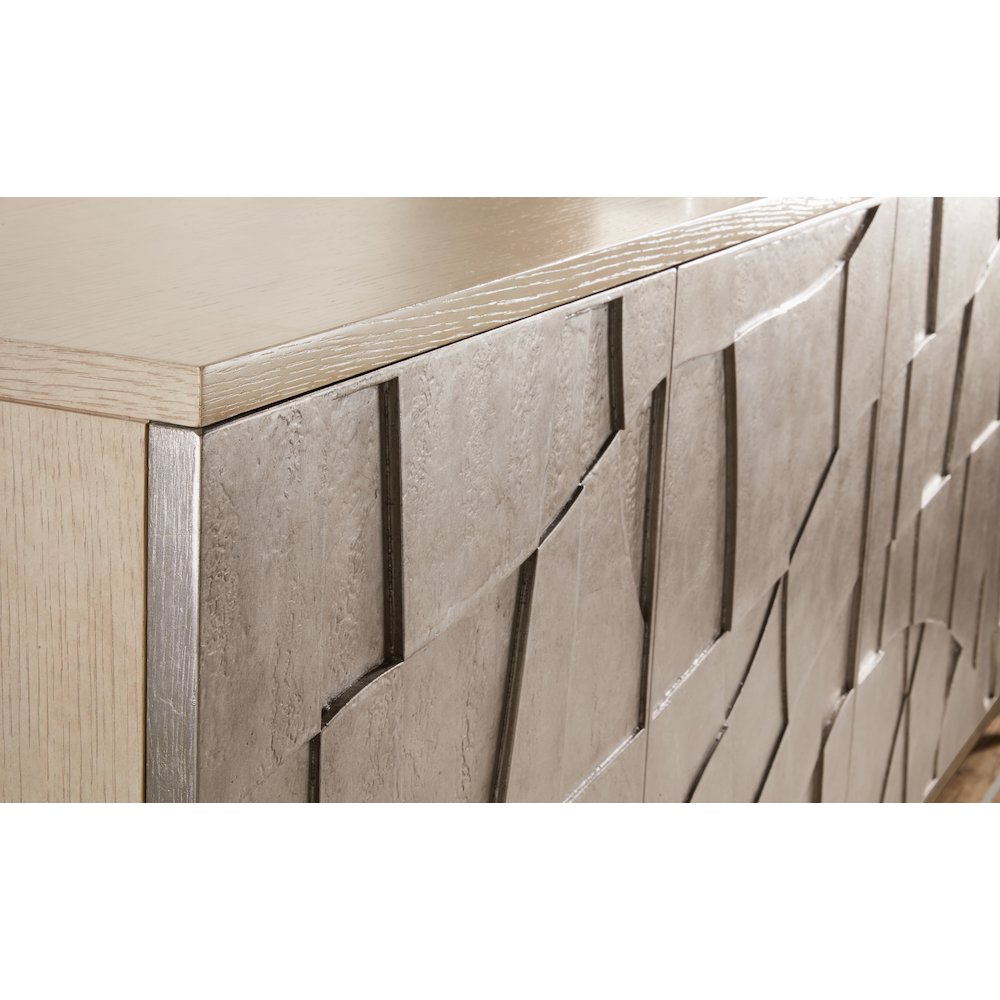 Hooker Furniture Westwood Credenza with Silver Leaf Plated Wood Doors