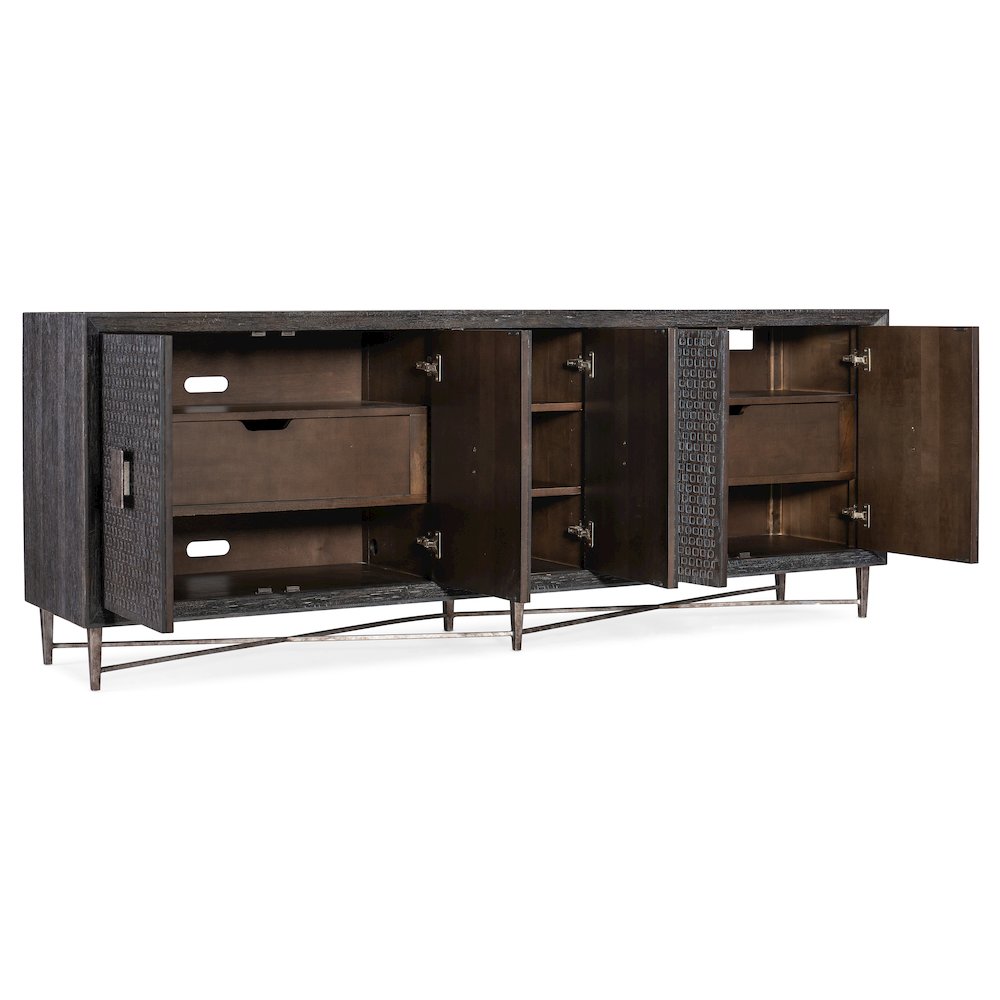 Melange Keenan Five Door Credenza in Brown Wood by Hooker Furniture