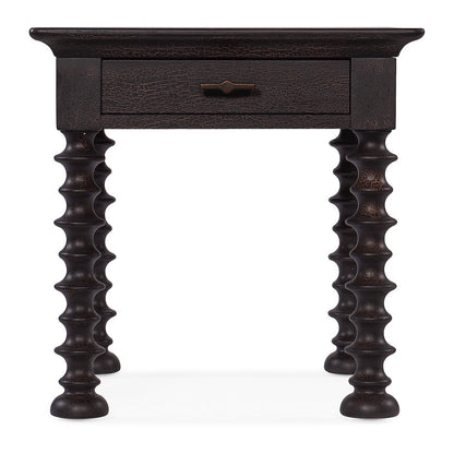 Hooker Furniture Big Sky Wood Turned Leg End Table in Black Finish