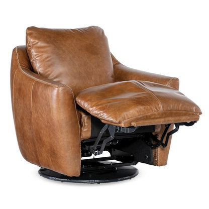 Beau Swivel w/Power Footrest in Brown Leather by Hooker Furnishings