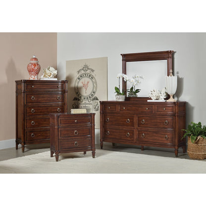 Hooker Furniture Charleston 5-Drawer Wood Chest in Maraschino Cherry Brown