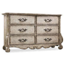 Hooker Furniture Chatelet 6 Drawer Dresser in Distressed Vintage White