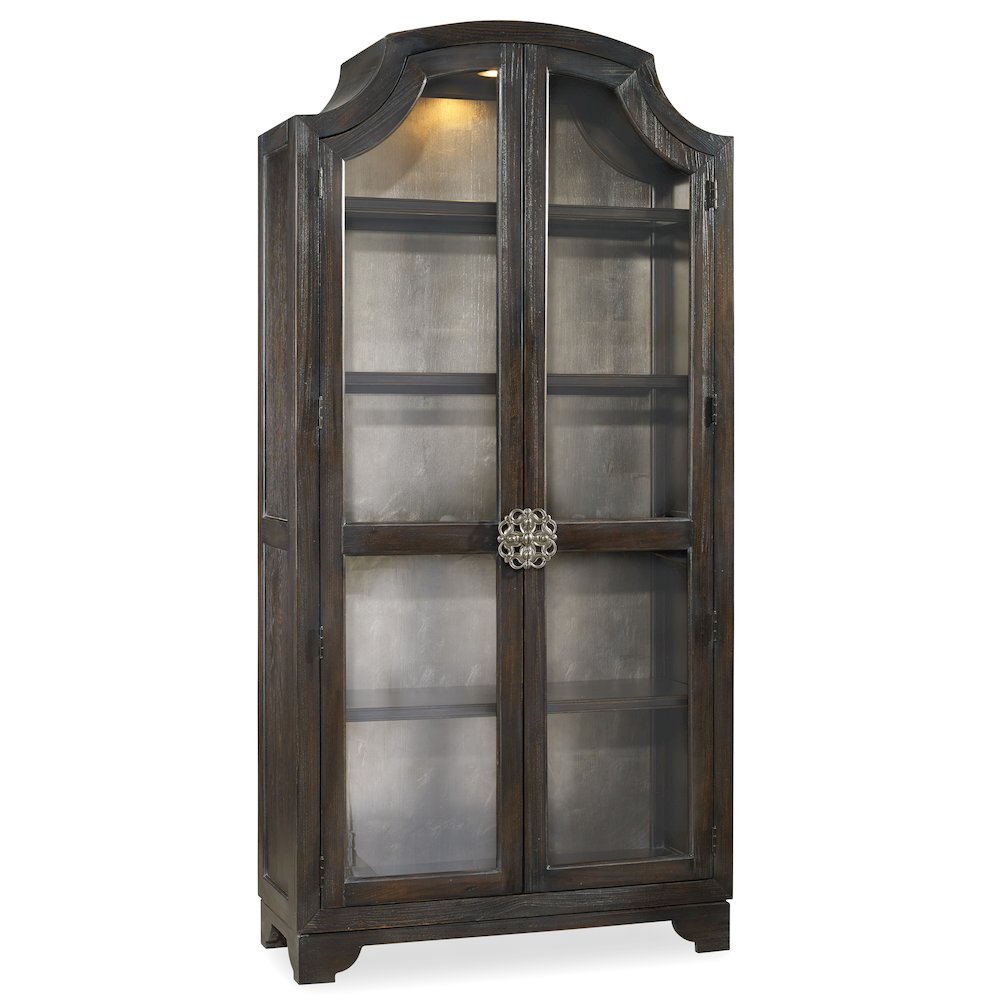 Sanctuary Glass Bunching Curio in Black Antiqued Oak Finish by Hooker Furniture