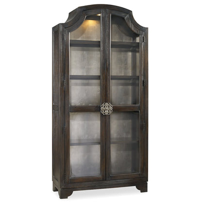 Sanctuary Glass Bunching Curio in Black Antiqued Oak Finish by Hooker Furniture