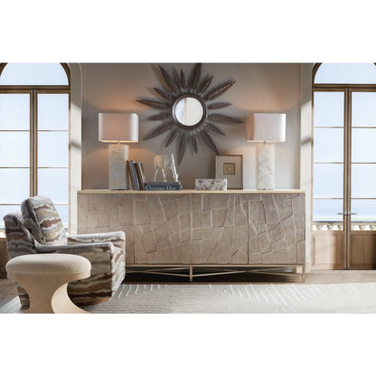 Hooker Furniture Westwood Credenza with Silver Leaf Plated Wood Doors
