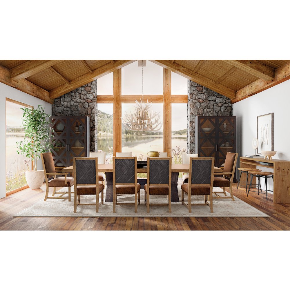 Hooker Furniture Big Sky Wood Leather and Resin Host Chair in Brown