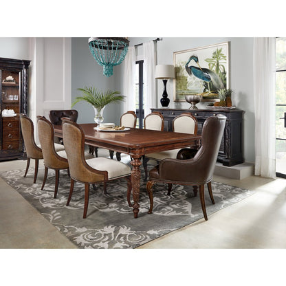 Hooker Furniture Charleston Fabric Upholstered Side Chair in Cherry Brown