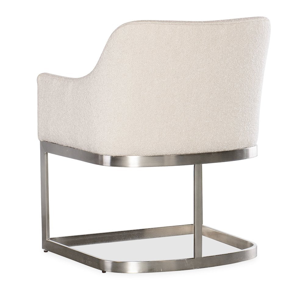 Modern Mood Upholstered Arm Chair w/ Metal Base in Pewter by Hooker Furniture