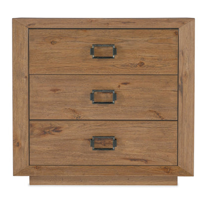 Hooker Furniture Big Sky Veneers and Solid Wood Three Drawer Nightstand in Brown