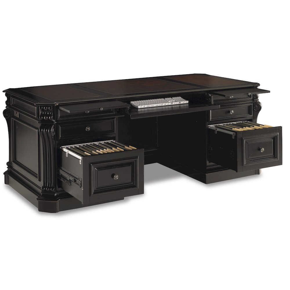 Telluride 76'' Executive Desk withleather Panels