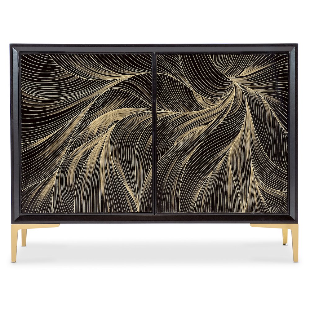 Melange Willow Hall Chest in Black Wood by Hooker Furnishings