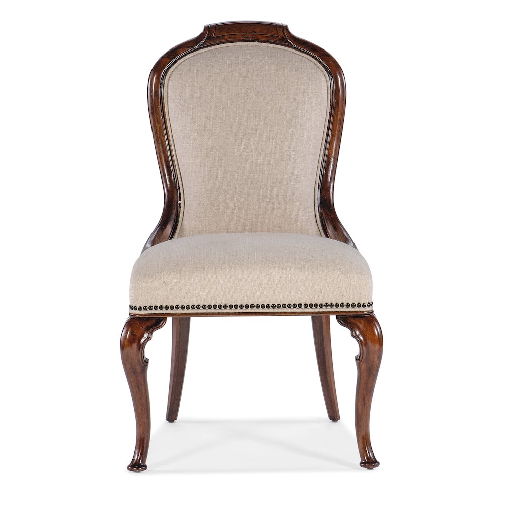 Hooker Furniture Charleston Fabric Upholstered Side Chair in Cherry Brown