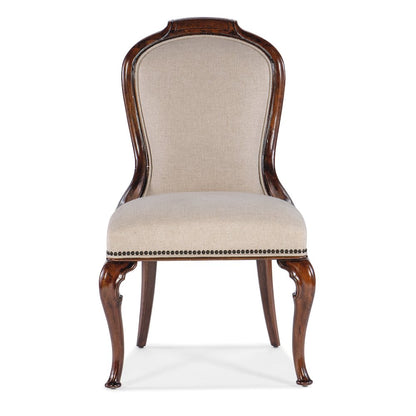 Hooker Furniture Charleston Fabric Upholstered Side Chair in Cherry Brown