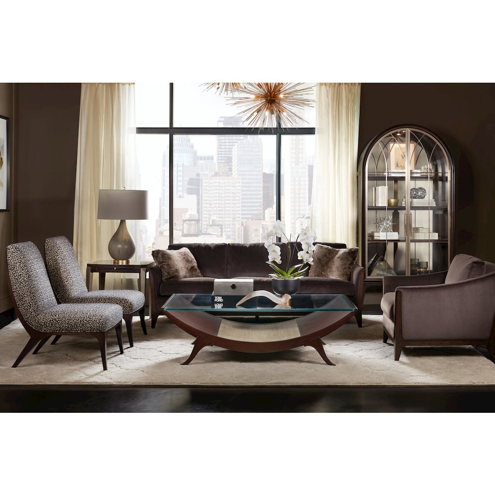 Sophia Fabric Chair with Brown Wooden Legs by Hooker Furniture