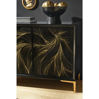 Melange Willow Hall Chest in Black Wood by Hooker Furnishings