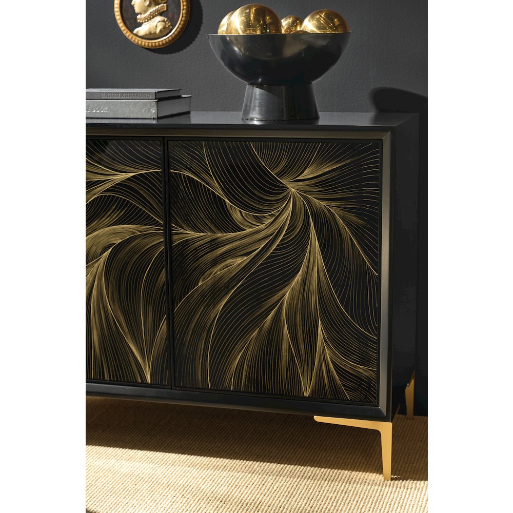 Melange Willow Hall Chest in Black Wood by Hooker Furnishings