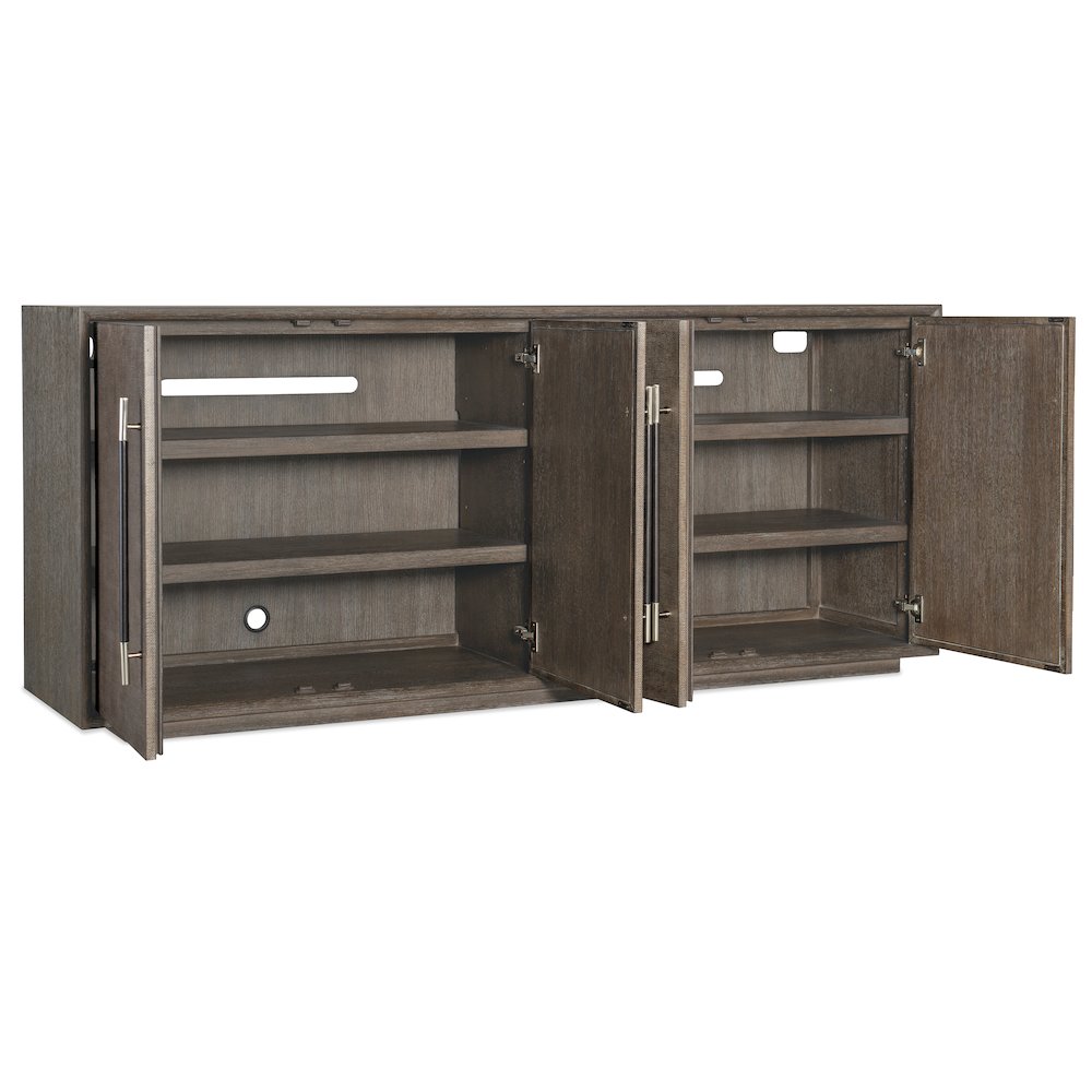 Modern Mood Wood Entertainment Console in Brown by Hooker Furniture