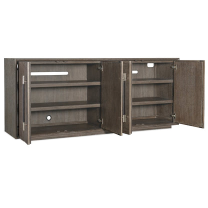 Modern Mood Wood Entertainment Console in Brown by Hooker Furniture
