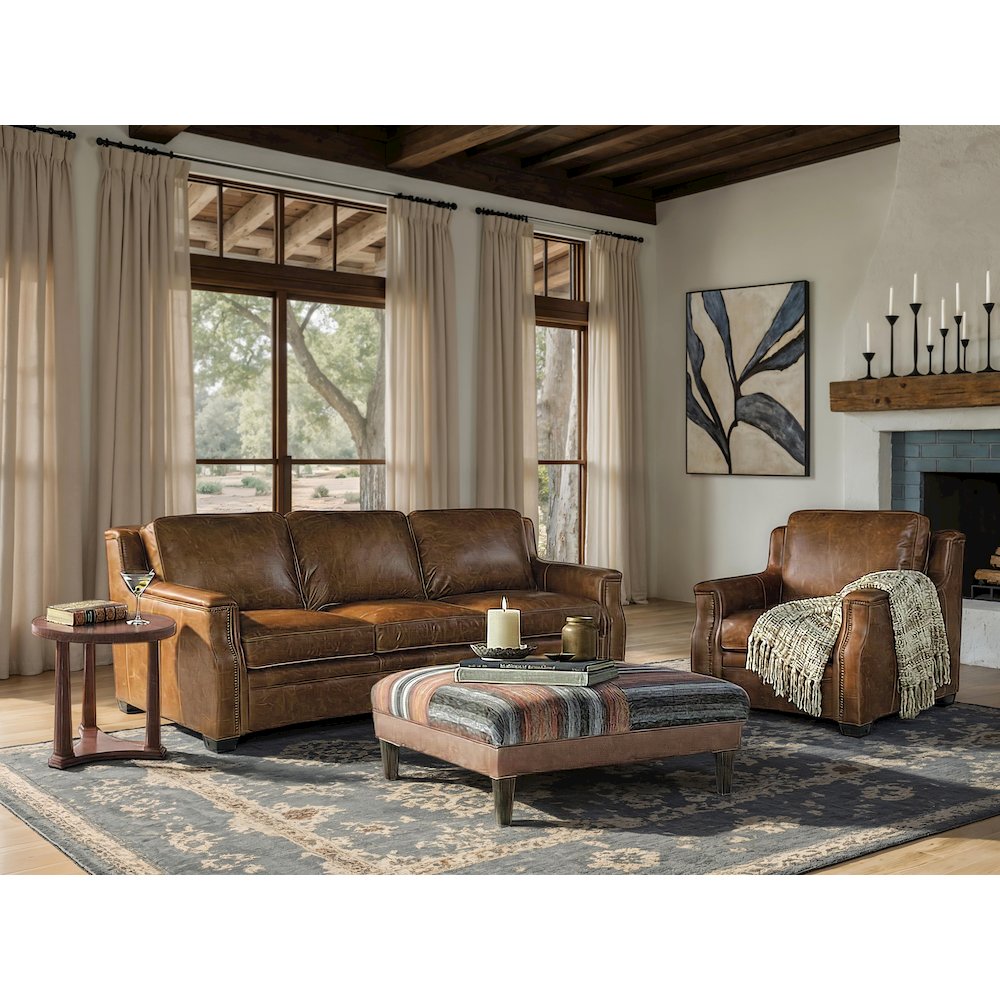 Hooker Furniture Yates Leather Arm Chair in Buckaroo Colt