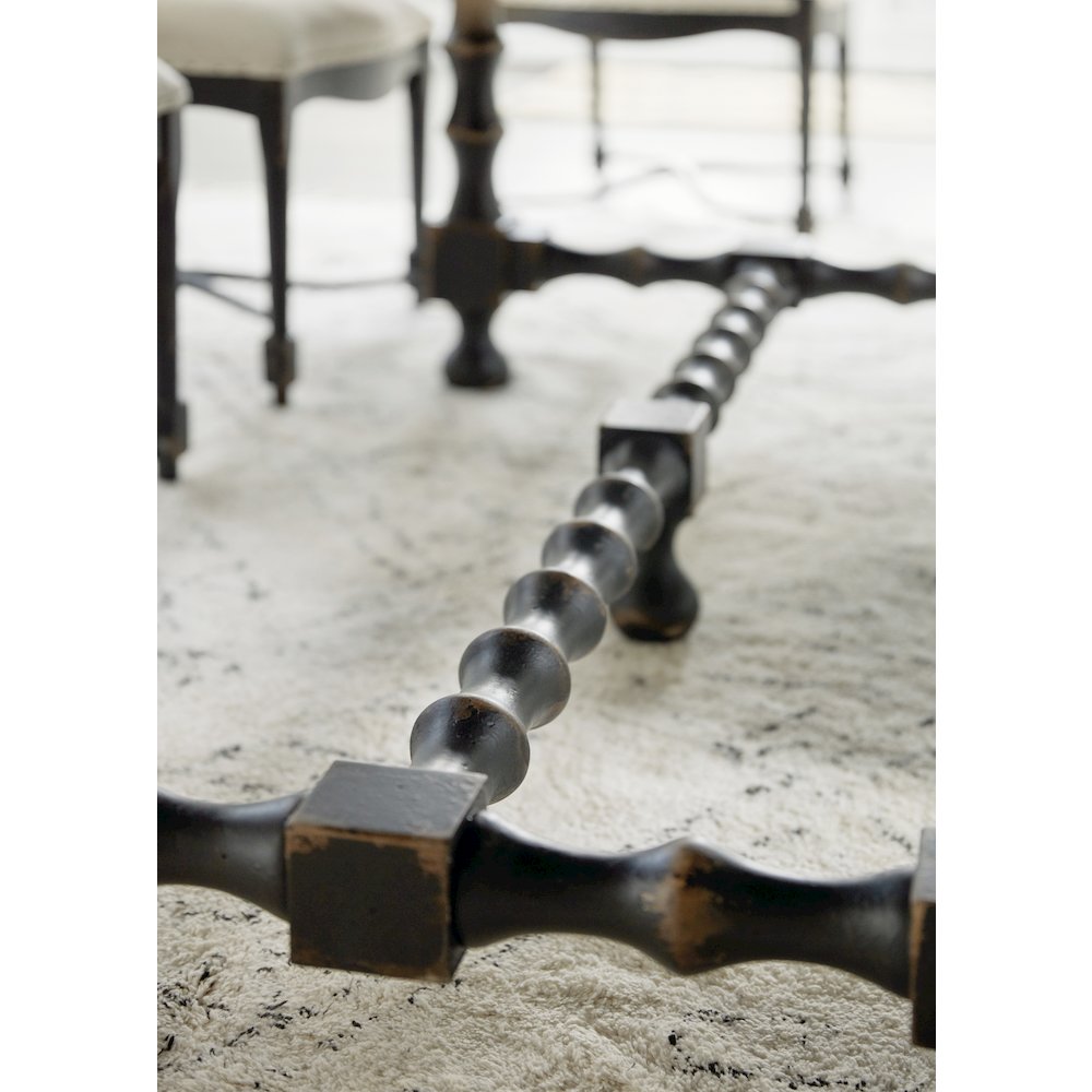 Hooker Furniture Dining Room Ciao Bella 84in Trestle Table -Flaky White/Black