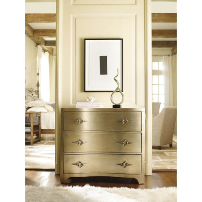 Sanctuary 3-Drawer Wood Shaped-Front Gold Accent Chest by Hooker Furniture
