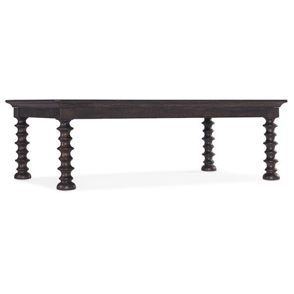 Hooker Furniture Big Sky Wood Turned Leg Cocktail Table in Black