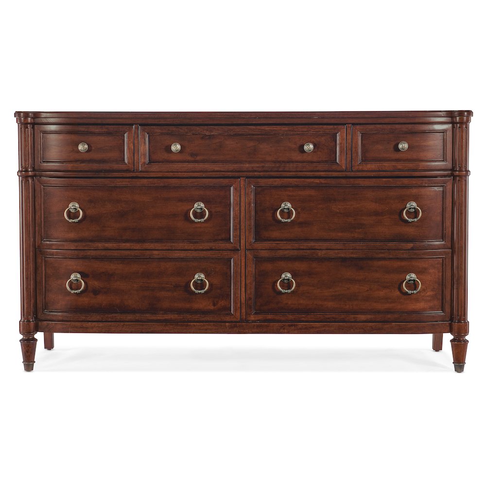 Hooker Furniture Charleston 7-Drawer Wood Dresser in Cherry Brown
