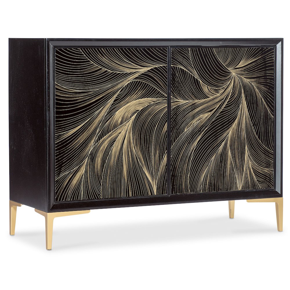 Melange Willow Hall Chest in Black Wood by Hooker Furnishings
