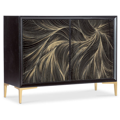 Melange Willow Hall Chest in Black Wood by Hooker Furnishings