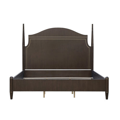 Asher Park King Poster Bed, Piano Brown Finish