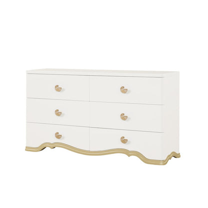 Athena Ivory and Gold Scalloped 5-Piece Bedroom Set, Queen