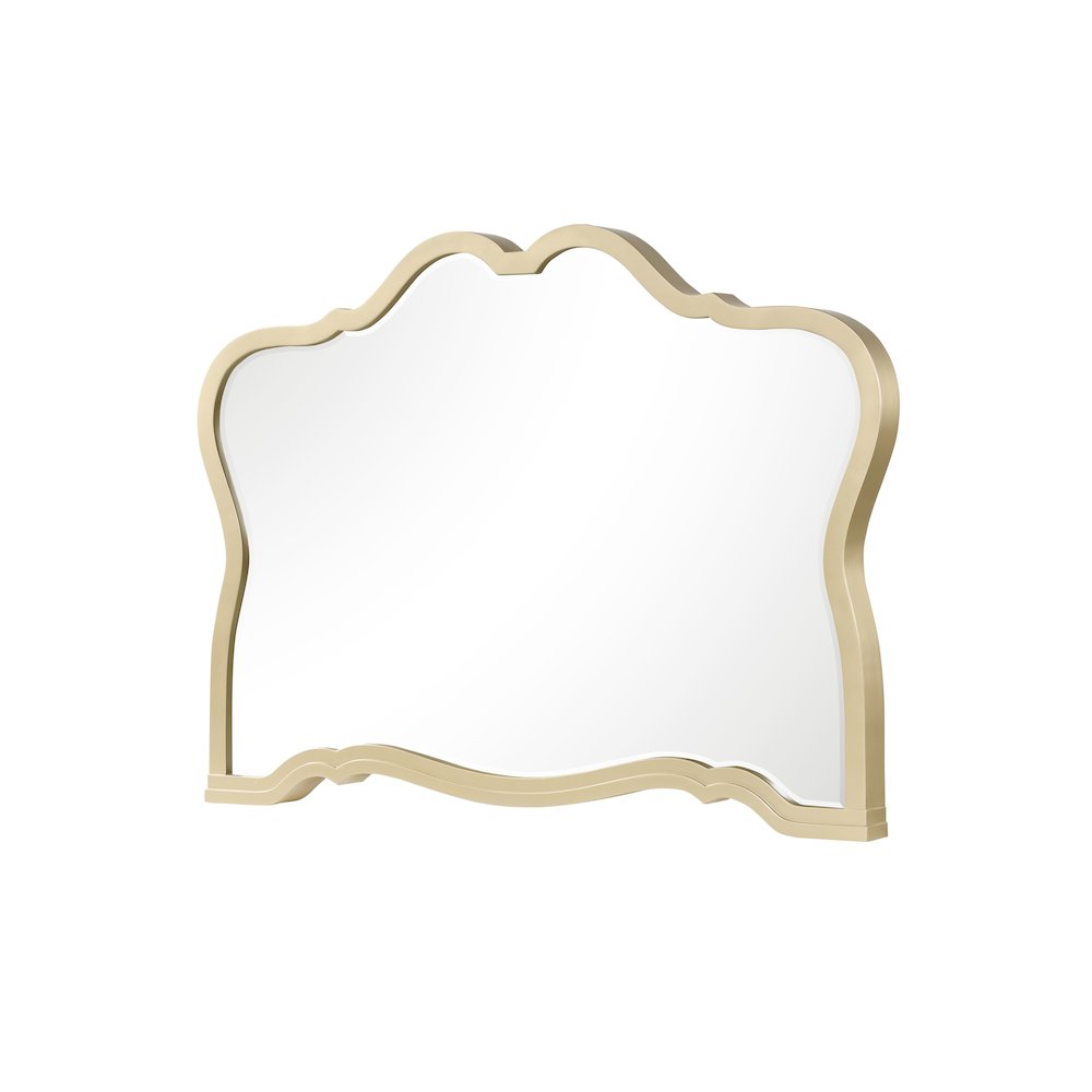 Athena Ivory and Gold Scalloped 4-Piece Bedroom Set, Queen