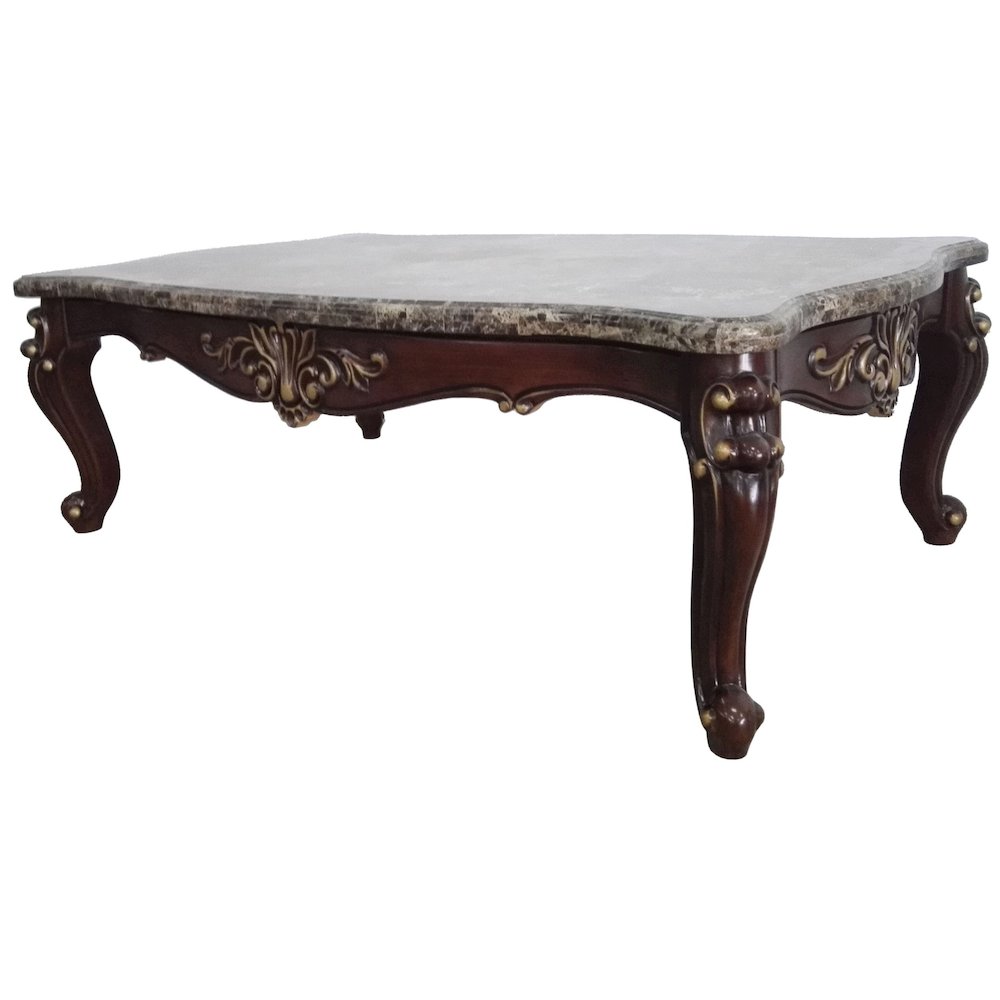 Jade Carved Wood Coffee Table