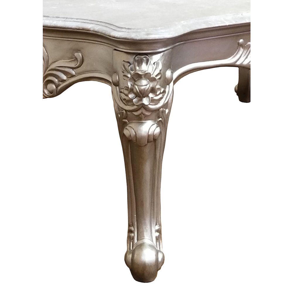 Ariel Champagne Carved Wood Coffee Table