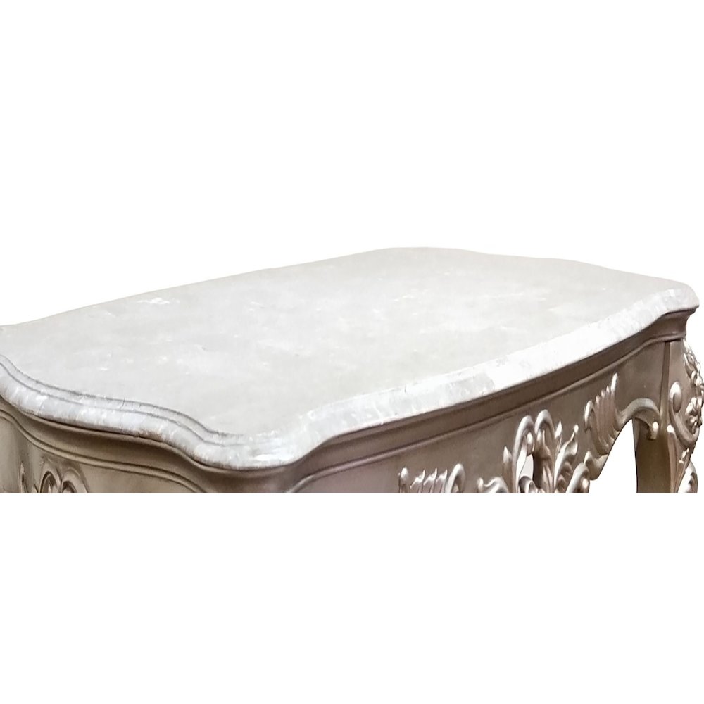 Ariel Champagne Carved Wood Coffee Table