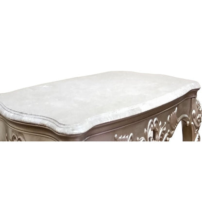 Ariel Champagne Carved Wood Coffee Table