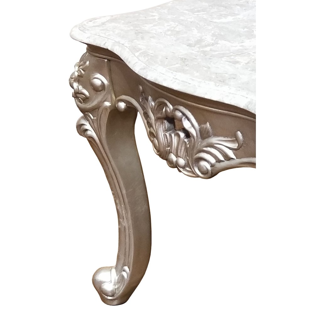 Ariel Champagne Carved Wood End Table