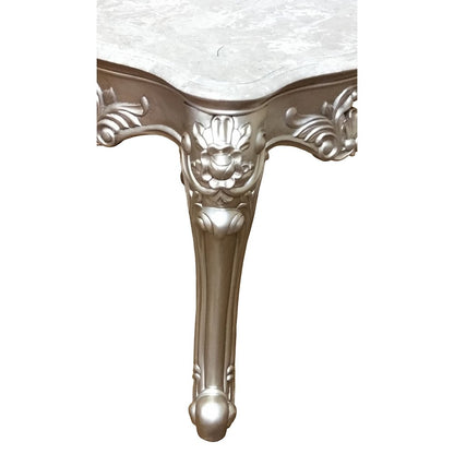 Ariel Champagne Carved Wood End Table