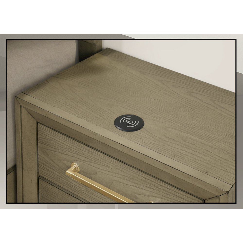 Dove Gray 4-piece Bedroom Set with LED Lighting, King