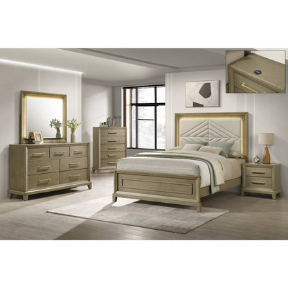 Dove Gray King Bed with LED Lighting