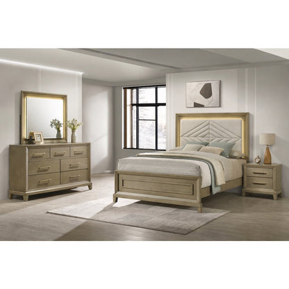 Dove Gray 4-piece Bedroom Set with LED Lighting, King