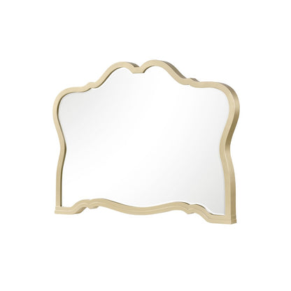 Athena Ivory and Gold Scalloped 5-Piece Bedroom Set, Queen