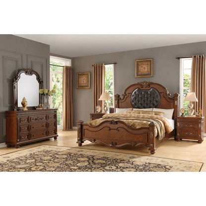 Destiny Contemporary Cherry Wood 4-piece Bedroom Set, Queen