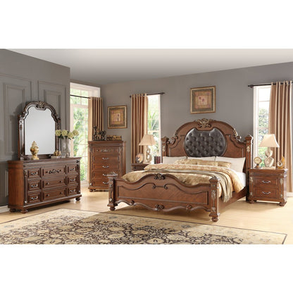 Destiny Contemporary Cherry Wood Bed,, Queen