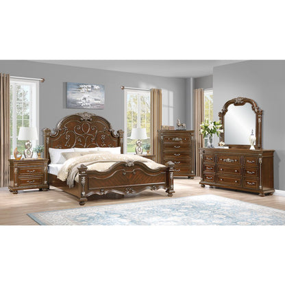 Isabella Cherry Brown 5-Piece Bedroom Set, King
